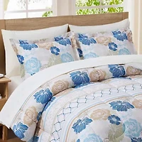 Sweet Home Collection 7 Piece Floral Stripe Bedding Set