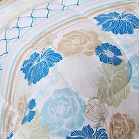 Sweet Home Collection 7 Piece Floral Stripe Bedding Set