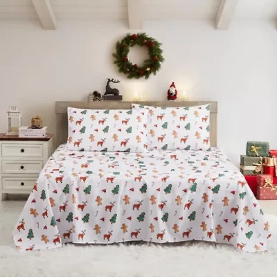 Printed Christmas Holiday Microfiber Sheet Sets