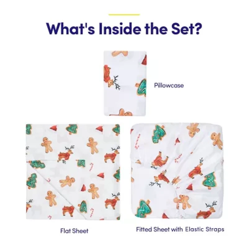 Printed Christmas Holiday Microfiber Sheet Sets