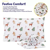 Printed Christmas Holiday Microfiber Sheet Sets