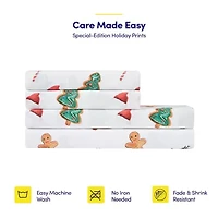 Printed Christmas Holiday Microfiber Sheet Sets