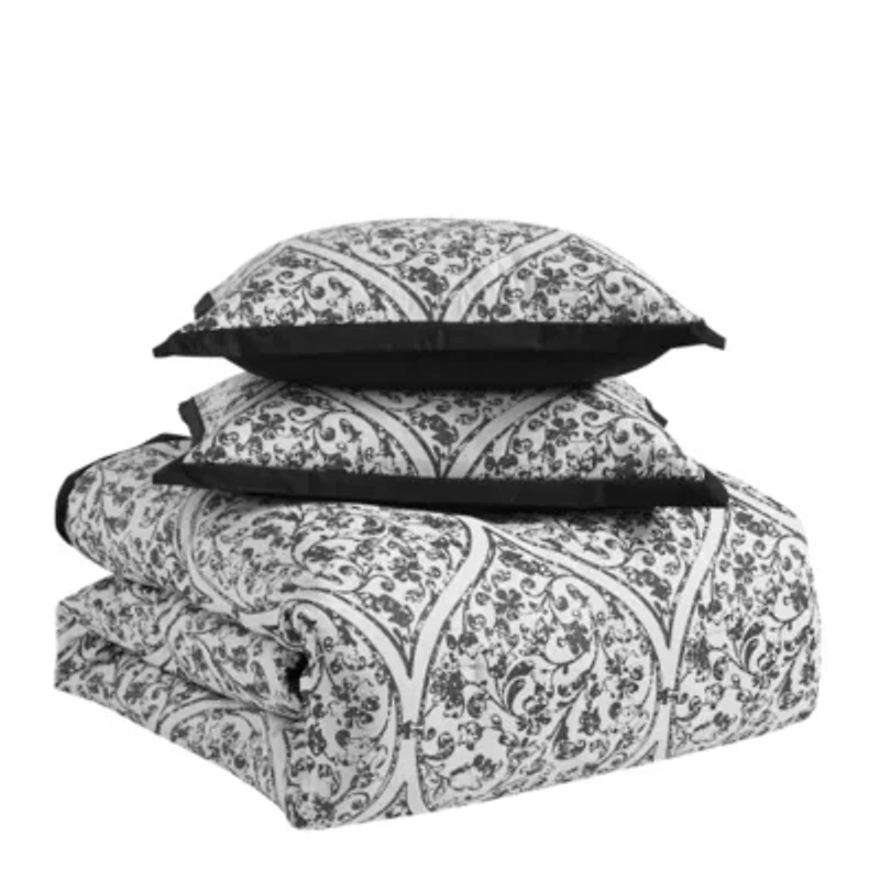 Sweet Home Collection 7 Piece Trieste Damask Jacquard Bedding Set