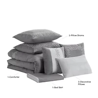 7 Piece Salerno Suede Elegant Bedding Set
