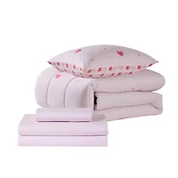 Hearts Printed Kids Bedding Set Includes Sheet