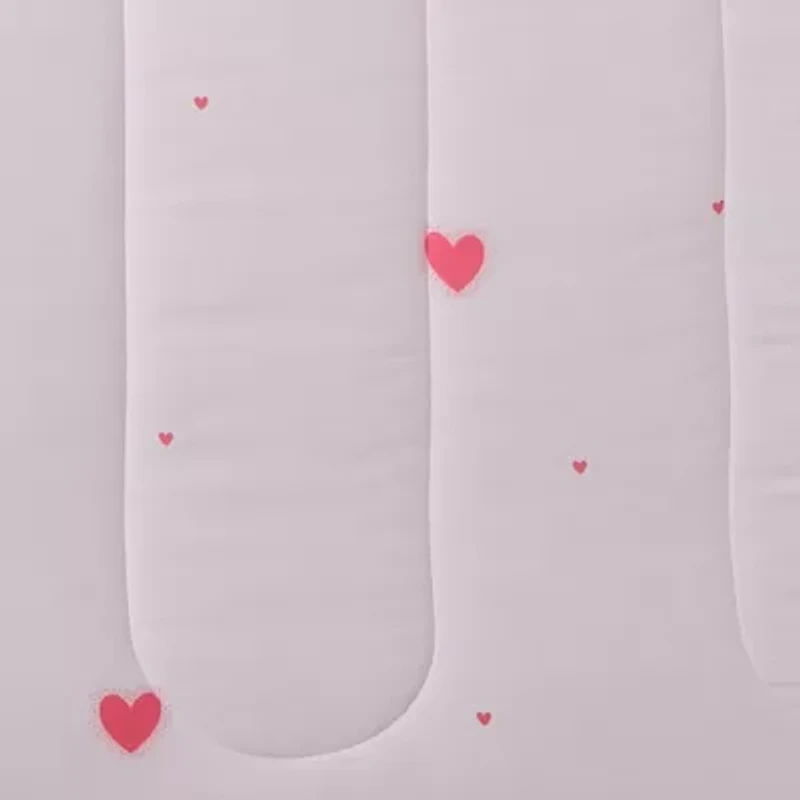 Hearts Printed Kids Bedding Set Includes Sheet