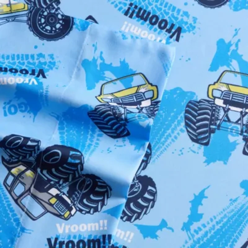 Monster Truck Kids Printed Bedding Set Includes Sheet