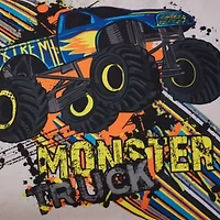 Monster Truck Kids Printed Bedding Set Includes Sheet
