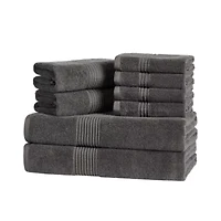 8PC 100% Combed Cotton Towel Set (2 Bath, 2 Hand, 4 Wash)