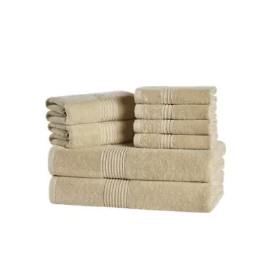 8PC 100% Combed Cotton Towel Set (2 Bath, 2 Hand, 4 Wash)