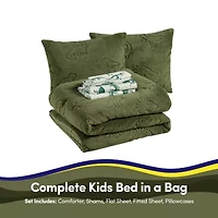 Dino Den Kids Embossed Bed a Bag Set with Printed Sheets