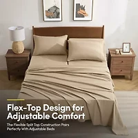 4 Piece Sheet Set, Ultra Soft 1800 Series Collection - FlexTop Split Head King