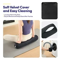 Yoga Bolster Cushion, 25" Zippered Removable Cover & Durable Carry Handle
