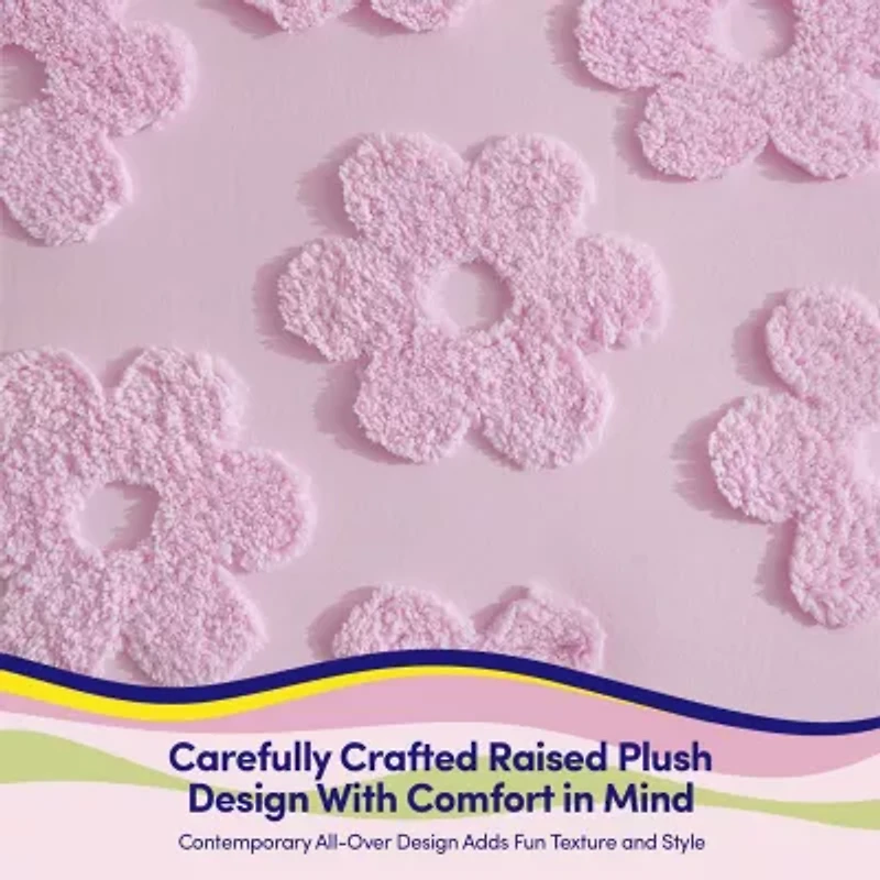 Pheobe Floral Textured Kids Bedding Set Includes Printed Sheet