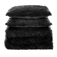 Long Plush Shaggy Faux Fur 3 Piece Comforter Set