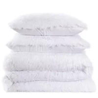 Long Plush Shaggy Faux Fur 3 Piece Comforter Set