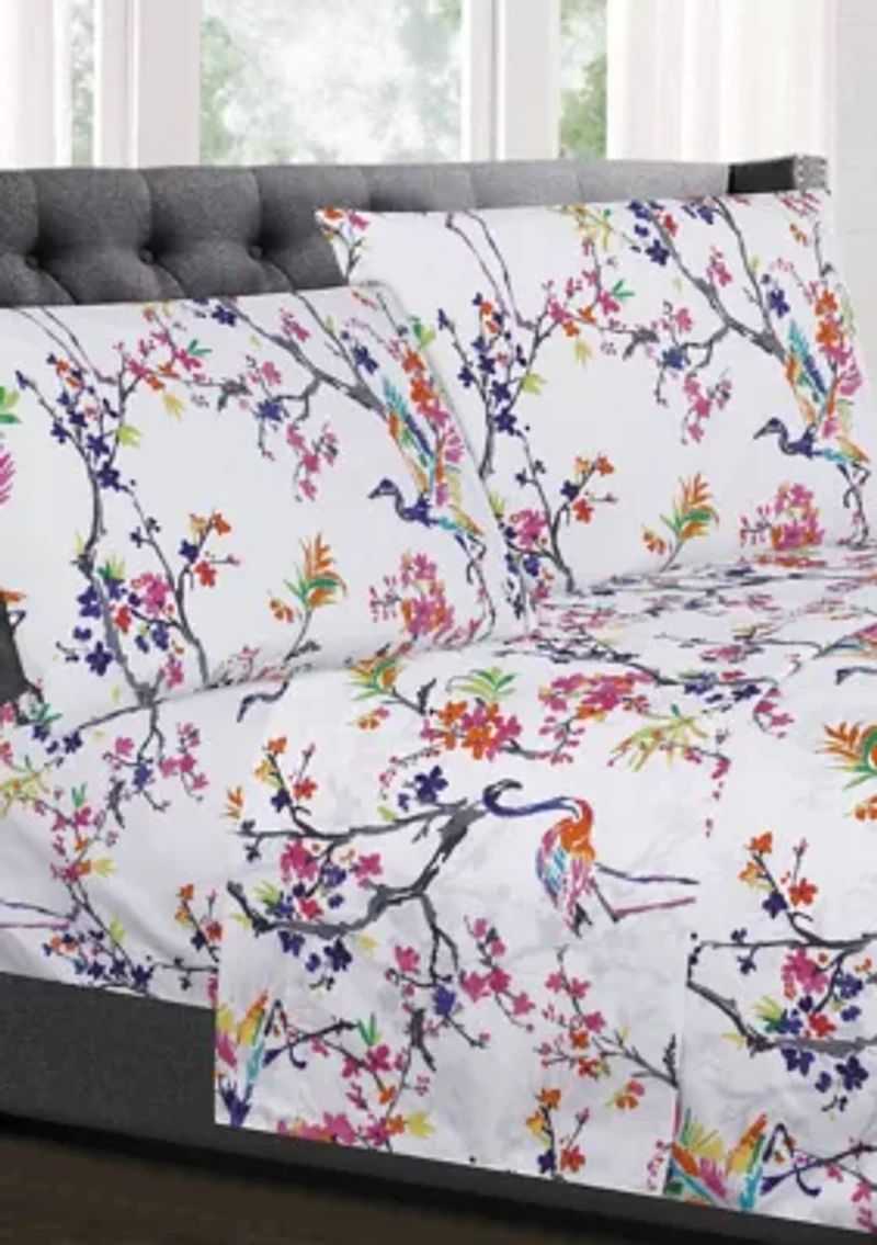 Botanical Pastel Floral Pattern 1500 Supreme Collection Sheet Set