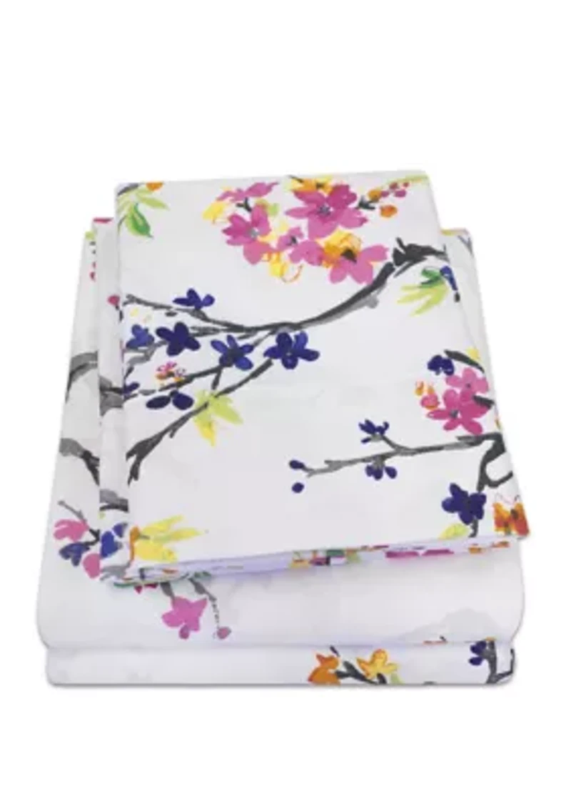 Botanical Pastel Floral Pattern 1500 Supreme Collection Sheet Set