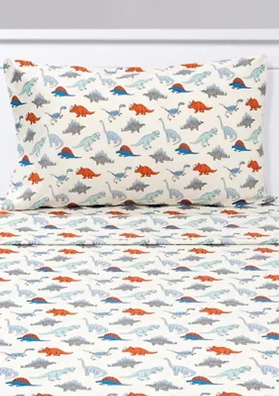 Dinosaurs Kids Boys Sheet Set Red-Blue