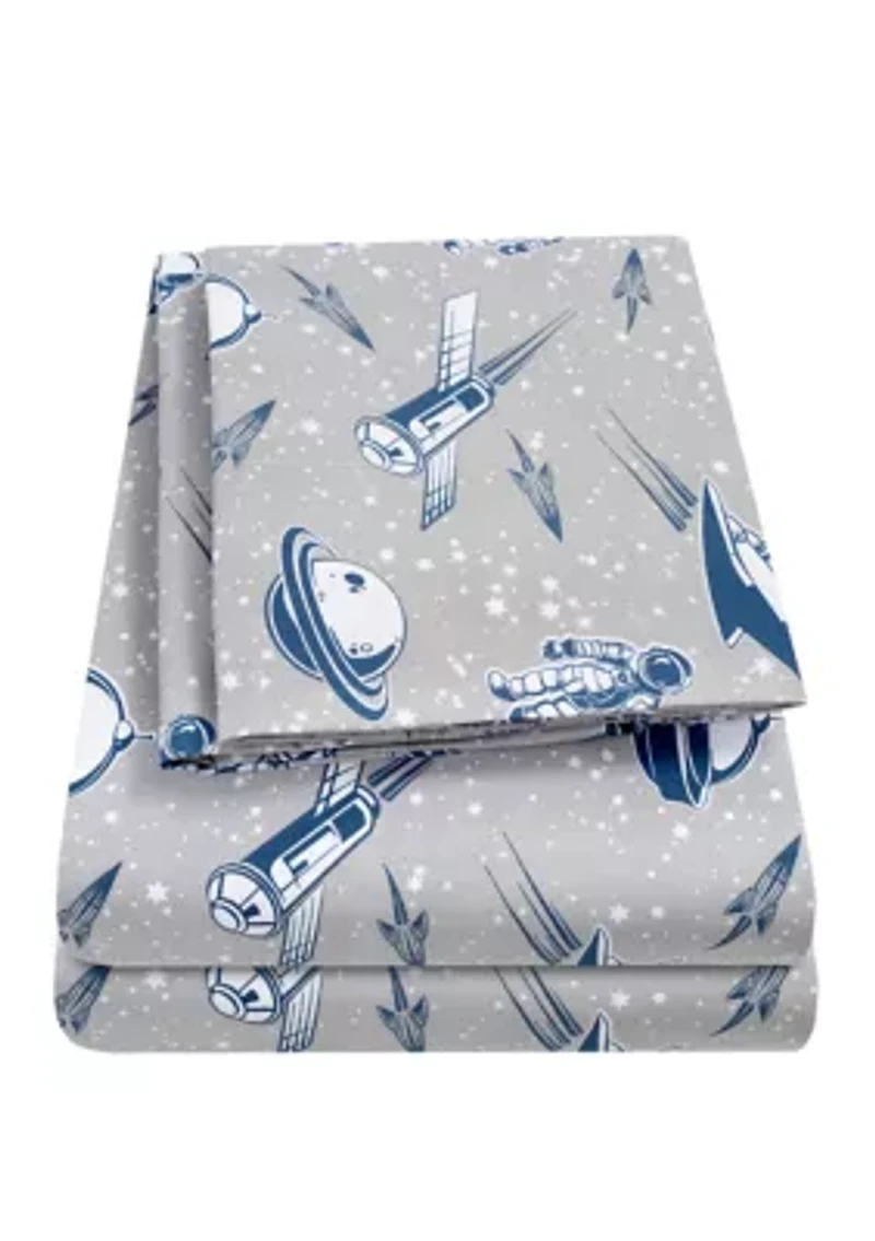 Space Ship Rocket Astronaut Kids Sheet Set