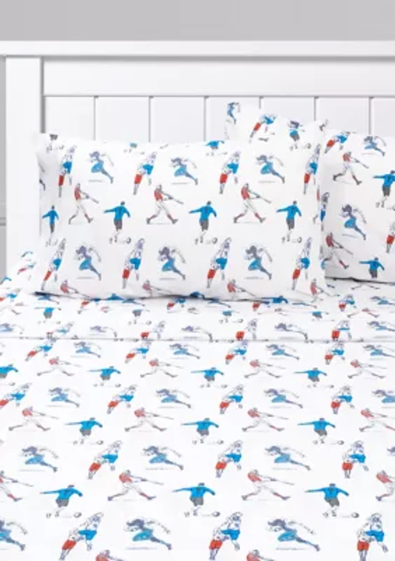 Sports Soccer Baseball, Football, Basketball Kids Sheet Set