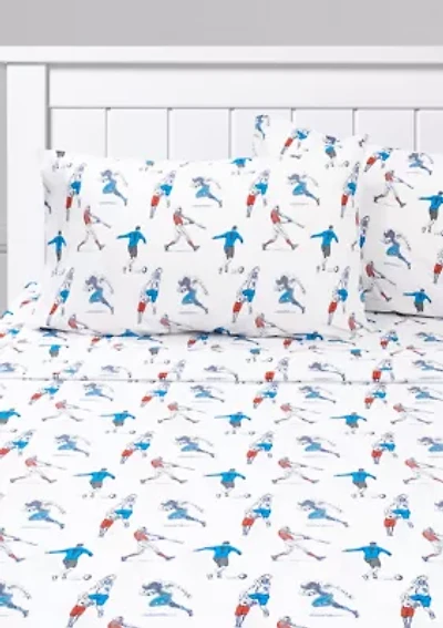 Sports Soccer Baseball, Football, Basketball Kids Sheet Set