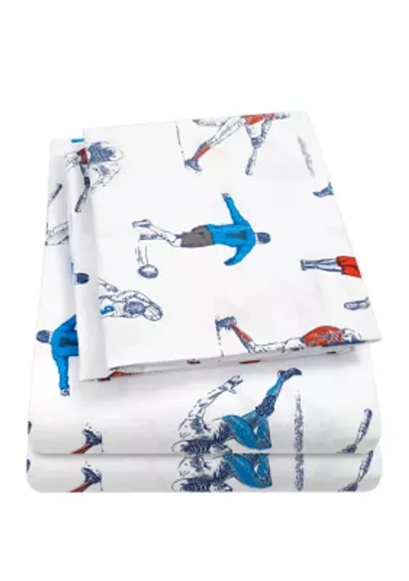 Sports Soccer Baseball, Football, Basketball Kids Sheet Set