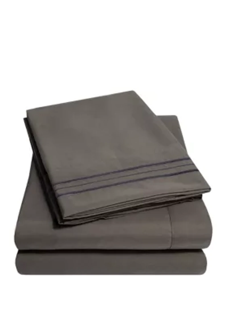 1800 Series 4 Piece Deep Pocket Bed Sheet Set