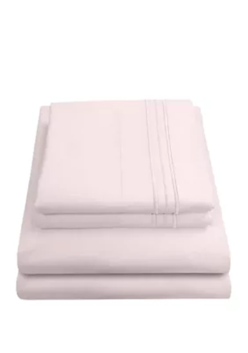 1800 Series 4 Piece Deep Pocket Bed Sheet Set