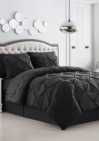 8 Piece Bed A Bag Pintuck Comforter Sheet Skirt Sham Set
