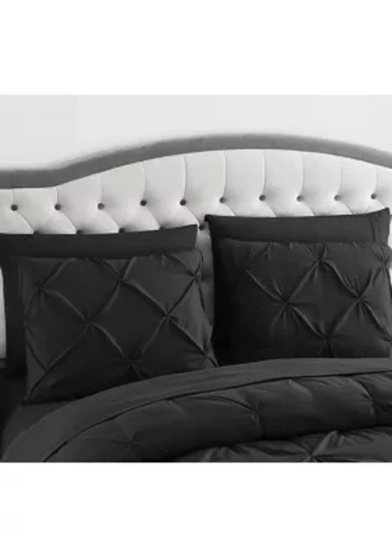 8 Piece Bed A Bag Pintuck Comforter Sheet Skirt Sham Set