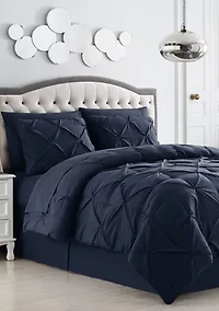 8 Piece Bed A Bag Pintuck Comforter Sheet Skirt Sham Set