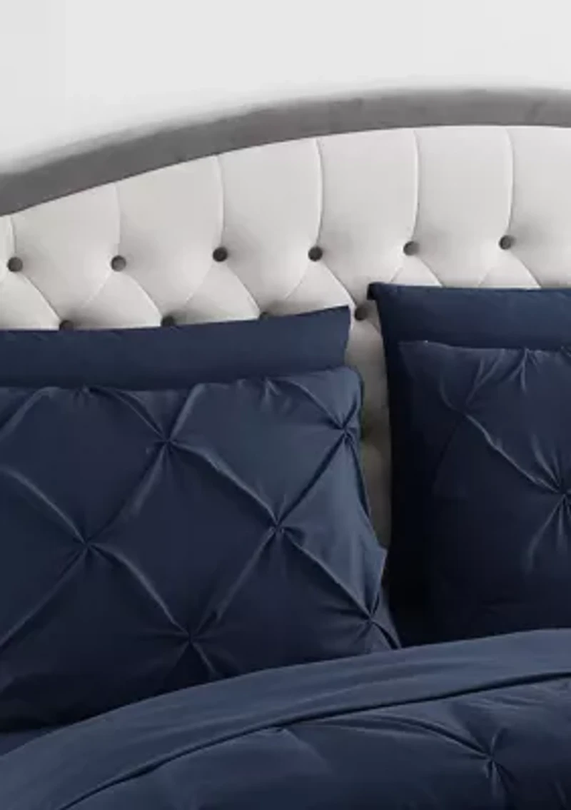 8 Piece Bed A Bag Pintuck Comforter Sheet Skirt Sham Set