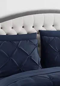 8 Piece Bed A Bag Pintuck Comforter Sheet Skirt Sham Set