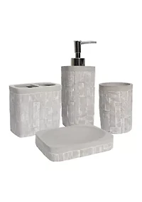 Avalon Concrete Bath Accessory Collection 4 Piece Bathroom Set