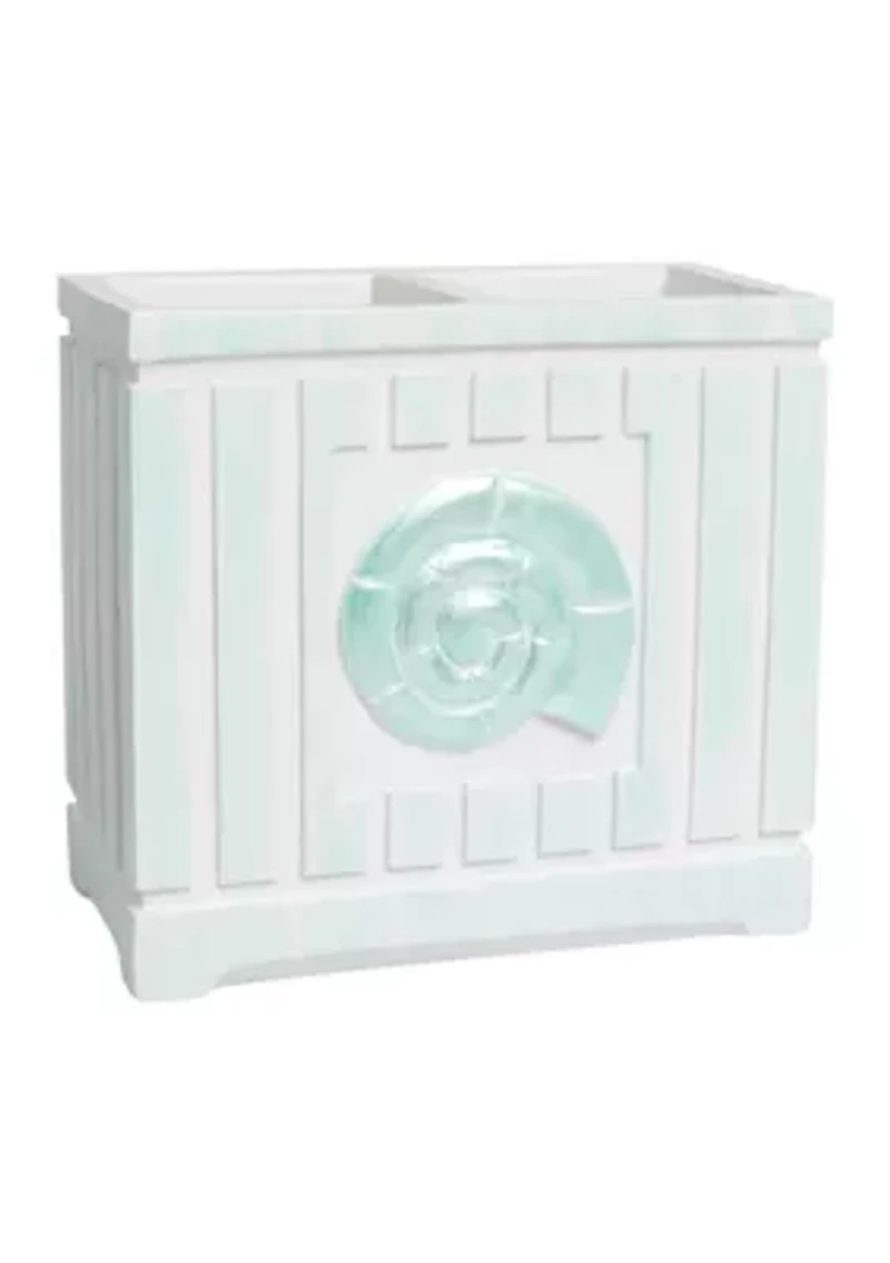 Beach Shells Poly Resin Bath Accessory Collection 4 Piece Bathroom Set