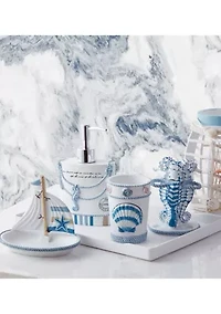 Beach Life Bath Accessory Collection 4 Piece Bathroom Set