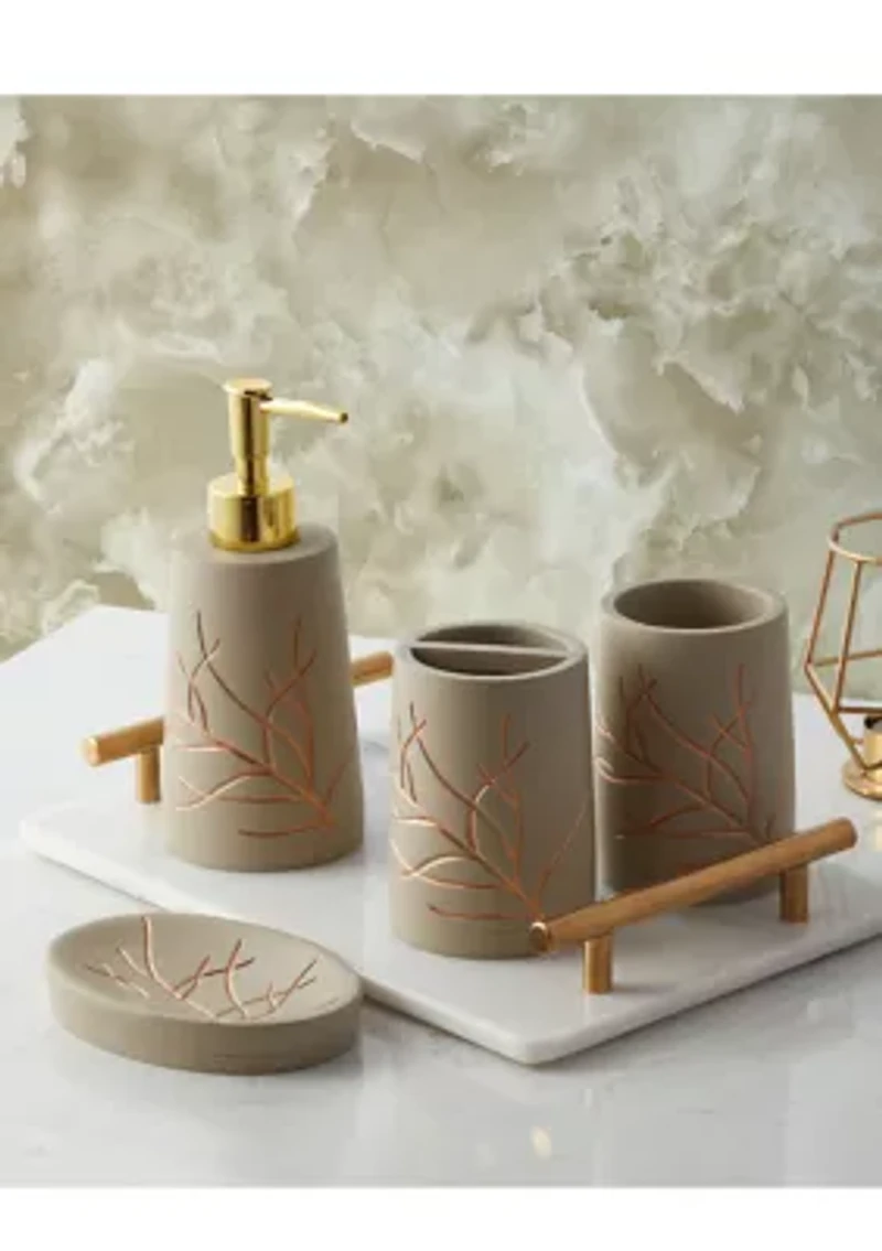 Branches Bath Accessory Collection 4 Piece Bathroom Set