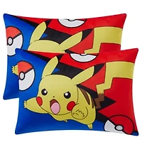 Pikachu Reversible 20" x 26" Bed Pillow 2 Pack