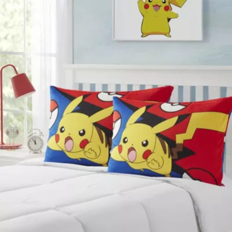 Pikachu Reversible 20" x 26" Bed Pillow 2 Pack