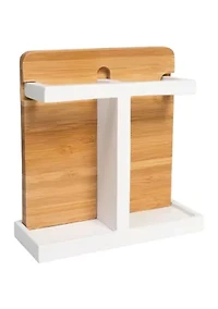 Ritz Poly Resin, Bamboo Bath Accessory Collection 4 Piece Bathroom Set
