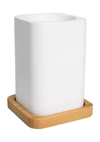 Ritz Poly Resin, Bamboo Bath Accessory Collection 4 Piece Bathroom Set
