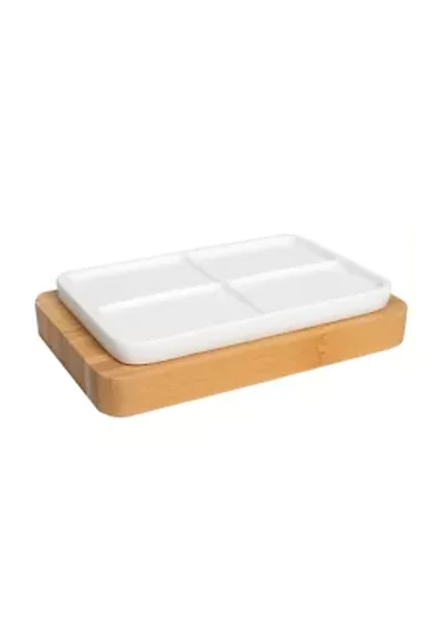 Ritz Bath Accessory Collection Poly Resin, Bamboo Bathroom Soap Dish
