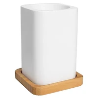 Ritz Bath Accessory Collection Poly Resin, Bamboo Bathroom Tumbler