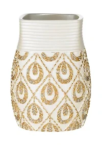 Popular Bath Seraphina Bathroom Tumbler- Beige/Gold