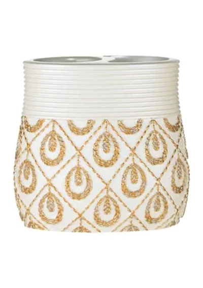 Popular Bath Seraphina Bathroom Toothbrush Holder- Beige/Gold