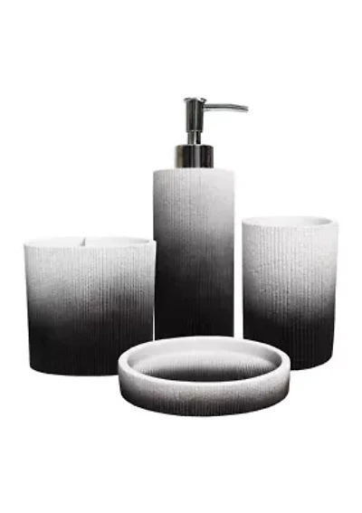 Urbana Poly Resin Bath Accessory Collection 4 Piece Bathroom Set
