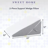 Sweet Home Collection 2 Piece Bed Wedge Pillow Set 22" x 22" x 12"