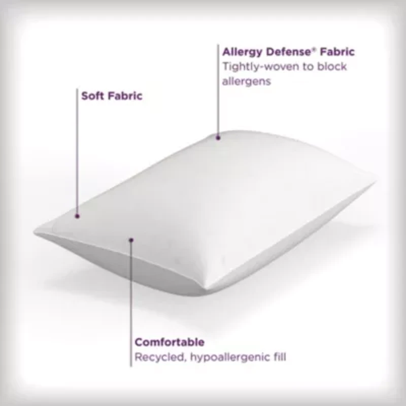 AllerEase Total Allergy Defense Machine Washable Bed Pillow