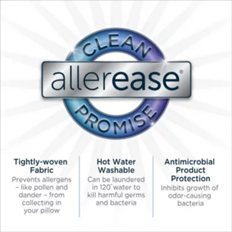 AllerEase Total Allergy Defense Machine Washable Bed Pillow